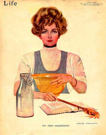 Life Magazine Cover Copyright 1911 The Light Housekeeper | Vintage Ad and Cover Art 1891-1970