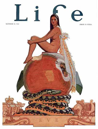 Life Magazine Cover Copyright 1922 Eve Apple Snake | Sex Appeal Vintage Ads and Covers 1891-1970