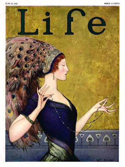 Life Magazine Cover Copyright 1922 The Peacock Woman | Sex Appeal Vintage Ads and Covers 1891-1970