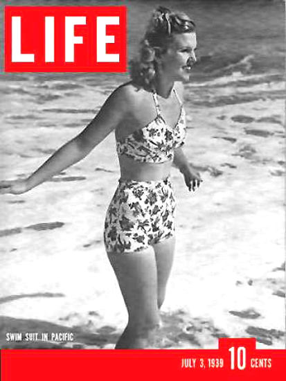 Life Magazine Cover Copyright 1939 Swim Suits In Pacific | Sex Appeal Vintage Ads and Covers 1891-1970