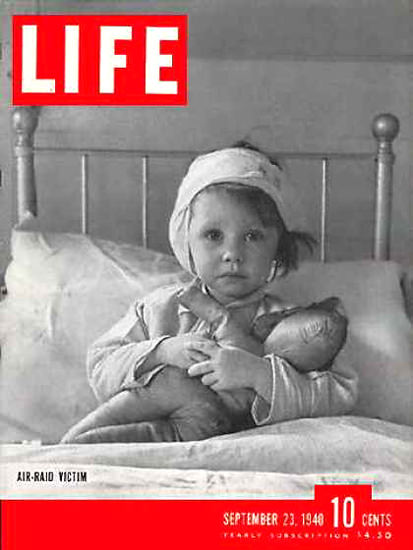 Life Magazine Cover Copyright 1940 Air Raid Victim | Vintage Ad and Cover Art 1891-1970