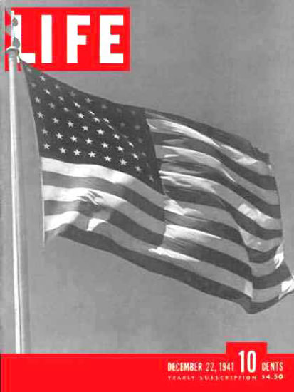 Life Magazine Cover Copyright 1941 US Goes To War Flag | Vintage Ad and Cover Art 1891-1970