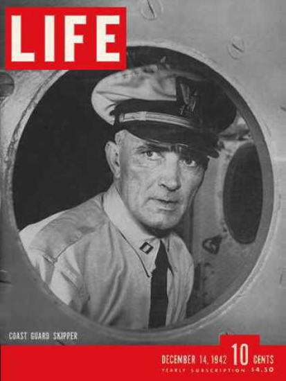 Life Magazine Cover Copyright 1942 Coast Guard Skipper | Vintage Ad and Cover Art 1891-1970