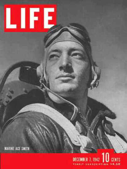 Life Magazine Cover Copyright 1942 Marine Ace Smith | Vintage Ad and Cover Art 1891-1970