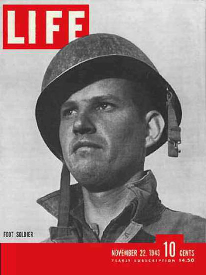 Life Magazine Cover Copyright 1943 Foot Soldier | Vintage Ad and Cover Art 1891-1970