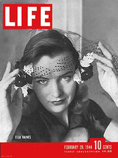 Life Magazine Cover Copyright 1944 Ella Raines | Sex Appeal Vintage Ads and Covers 1891-1970