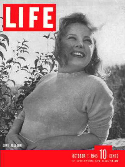 Life Magazine Cover Copyright 1945 June Allyson | Sex Appeal Vintage Ads and Covers 1891-1970