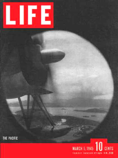 Life Magazine Cover Copyright 1945 Over The Pacific | Vintage Ad and Cover Art 1891-1970