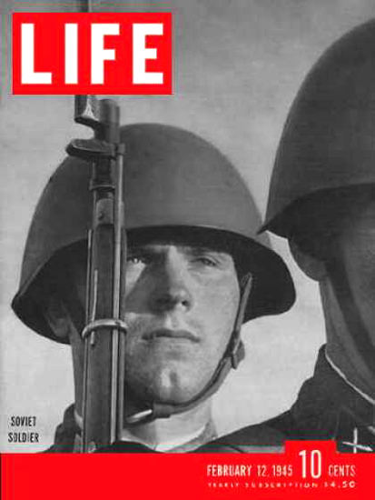 Life Magazine Cover Copyright 1945 Soviet Soldier | Vintage Ad and Cover Art 1891-1970