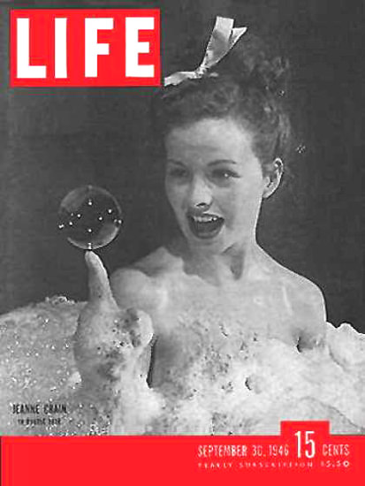 Life Magazine Cover Copyright 1946 Jeanne Crain Bubble | Sex Appeal Vintage Ads and Covers 1891-1970