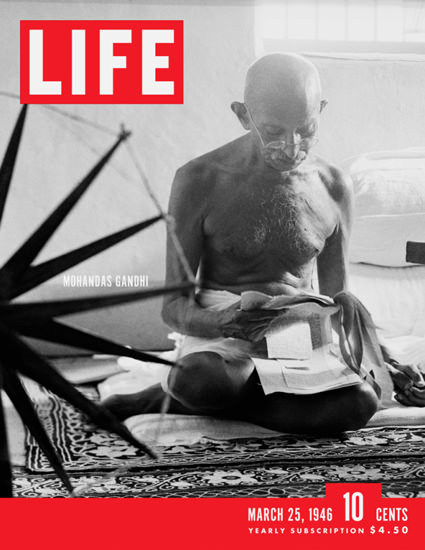 Life Magazine Cover Copyright 1946 Mohandas Gandhi | Vintage Ad and Cover Art 1891-1970