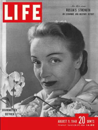 Life Magazine Cover Copyright 1948 Marlene Dietrich | Sex Appeal Vintage Ads and Covers 1891-1970