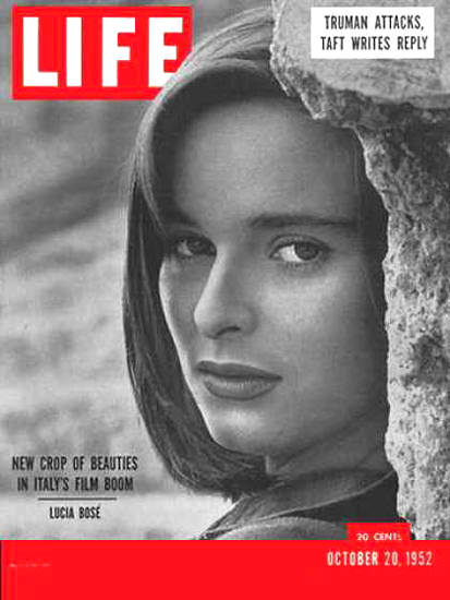 Life Magazine Cover Copyright 1952 Italian Films Lucia Bose | Sex Appeal Vintage Ads and Covers 1891-1970