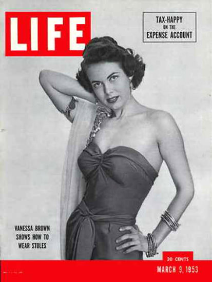 Life Magazine Cover Copyright 1953 Vanessa Brown | Sex Appeal Vintage Ads and Covers 1891-1970