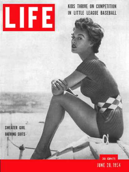 Life Magazine Cover Copyright 1954 Sweater Girl Swim Suits | Sex Appeal Vintage Ads and Covers 1891-1970