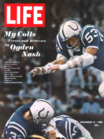 Life Magazine Cover Copyright 1968 Baltimore Colts | Vintage Ad and Cover Art 1891-1970