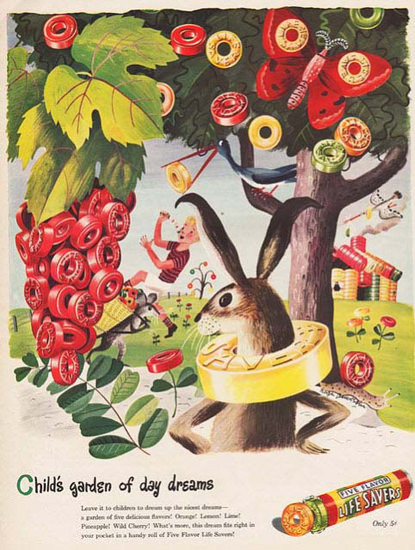 Life Savers Bunny Childs Garden Of Day Dreams | Vintage Ad and Cover Art 1891-1970