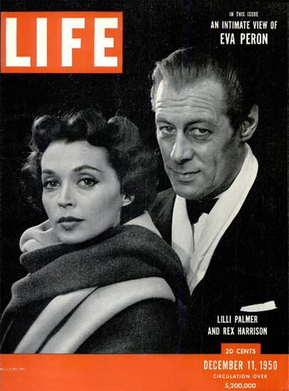 Lili Palmer and Rex Harrison 11 Dec 1950 Copyright Life Magazine | Life Magazine BW Photo Covers 1936-1970