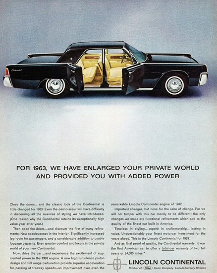 Lincoln Continental 1963 Enlarged Your World | Vintage Cars 1891-1970