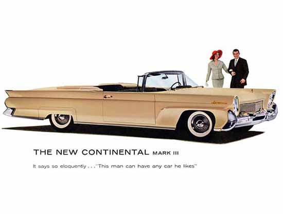 Lincoln Continental Mark III 1958 Ad | Vintage Cars 1891-1970