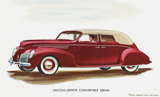 Lincoln Zephyr Convertible Sedan 2 1939 | Vintage Cars 1891-1970