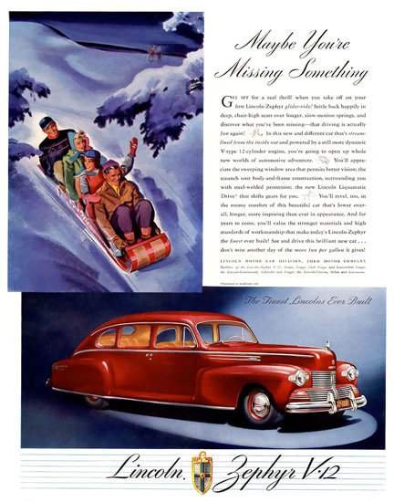 Lincoln Zephyr V12 Winter Red | Vintage Cars 1891-1970