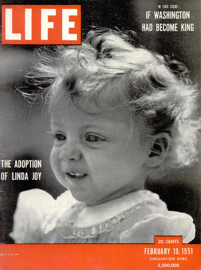 Linda Joy The Adoption 19 Feb 1951 Copyright Life Magazine | Life Magazine BW Photo Covers 1936-1970