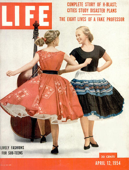 Lively Fashions for Sub-Teens 12 Apr 1954 Copyright Life Magazine | Life Magazine Color Photo Covers 1937-1970