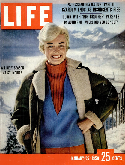 Lively Season at St Moritz 27 Jan 1958 Copyright Life Magazine | Life Magazine Color Photo Covers 1937-1970