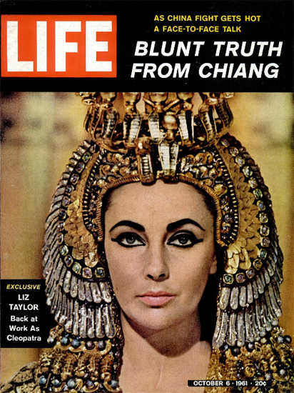 Liz Taylor as Cleopatra 6 Oct 1961 Copyright Life Magazine | Life Magazine Color Photo Covers 1937-1970