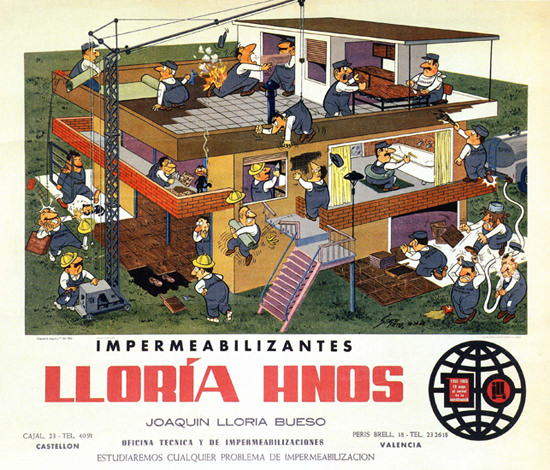 Lloria Hnos Impermeabilizantes Spain Espana | Vintage Ad and Cover Art 1891-1970