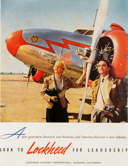 Lockheed Aircraft Look For Leadership 1939 | Vintage Travel Posters 1891-1970