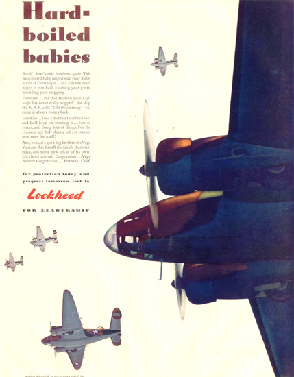 Lockheed Bombers Hard Boiled Babies 1942 | Vintage War Propaganda Posters 1891-1970