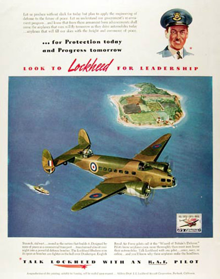 Lockheed Hudson RAF Pilot 1941 Aircraft | Vintage War Propaganda Posters 1891-1970