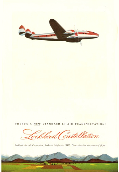 Lockheed Super Constellation 1945 New Standard | Vintage Travel Posters 1891-1970