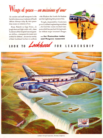 Lockheed Wings Of Peace On War Mission 1941 | Vintage War Propaganda Posters 1891-1970