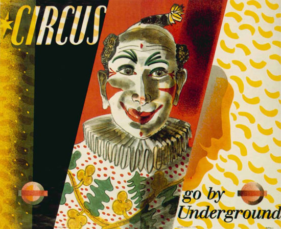 London Underground Circus Clown | Vintage Travel Posters 1891-1970