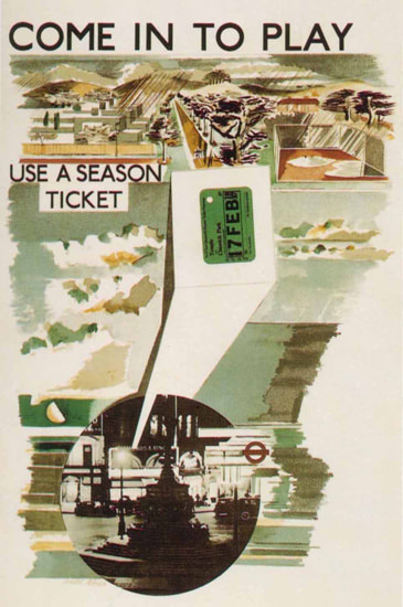 London Underground Come In To Play Ticket | Vintage Travel Posters 1891-1970