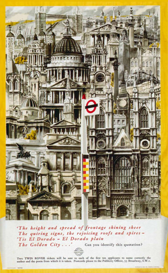 London Underground The Golden City | Vintage Travel Posters 1891-1970