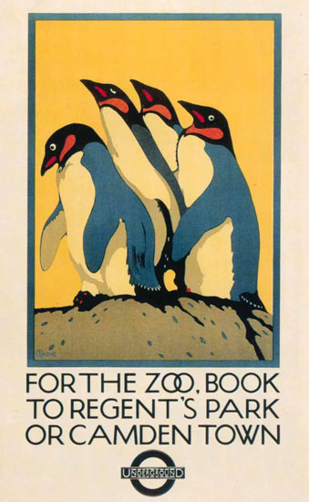 London Underground Zoo Penguins Regents Park | Vintage Travel Posters 1891-1970