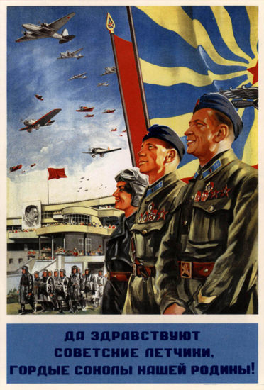 Long Live The Soviet Pilots 1939 | Vintage War Propaganda Posters 1891-1970