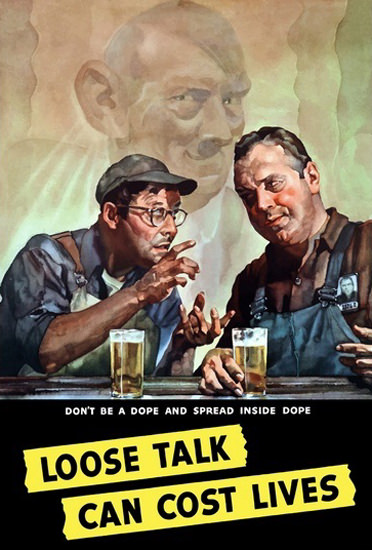 Loose Talk Can Cost Lives Dont Be A Dope Hitler | Vintage War Propaganda Posters 1891-1970