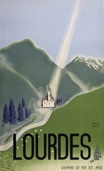 Lourdes France Place Of Miracle Bernadette | Vintage Travel Posters 1891-1970