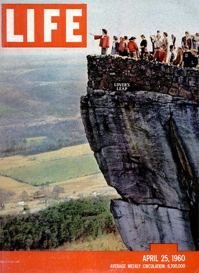 Lovers Leap Rock City Tennessee 25 Apr 1960 Copyright Life Magazine | Life Magazine Color Photo Covers 1937-1970