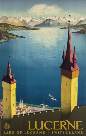 Lucerne Lake Of Lucerne Switzerland 1930s | Vintage Travel Posters 1891-1970