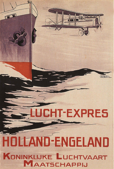 Lucht-Expres Holland-Engeland Maatschappij | Vintage Travel Posters 1891-1970