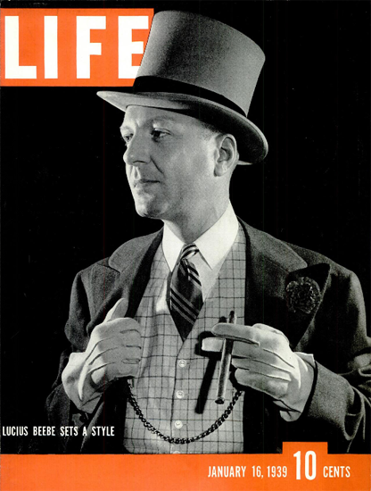 Lucius Beebe sets a Style 16 Jan 1939 Copyright Life Magazine | Life Magazine BW Photo Covers 1936-1970