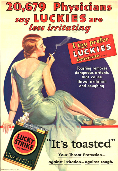 Lucky Strike 20679 Physicians Say 1930 G Girl | Sex Appeal Vintage Ads and Covers 1891-1970