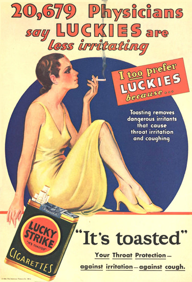 Lucky Strike 20679 Physicians Say 1930 Y Girl | Sex Appeal Vintage Ads and Covers 1891-1970