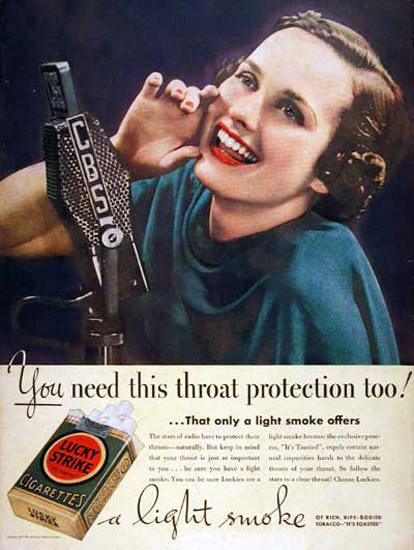 Lucky Strike 37 You Need This Throat Protection | Vintage Ad and Cover Art 1891-1970